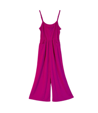 LuLaRoe Leola Wide Leg Cami Jumpsuit • Solid Festival Fuchsia