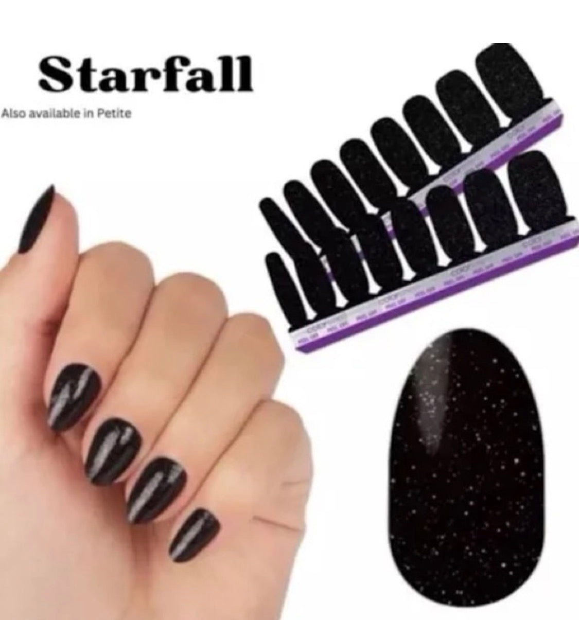 Star Fall • Color Street •  Carbon Black Shade with Silver Cosmic Flakes