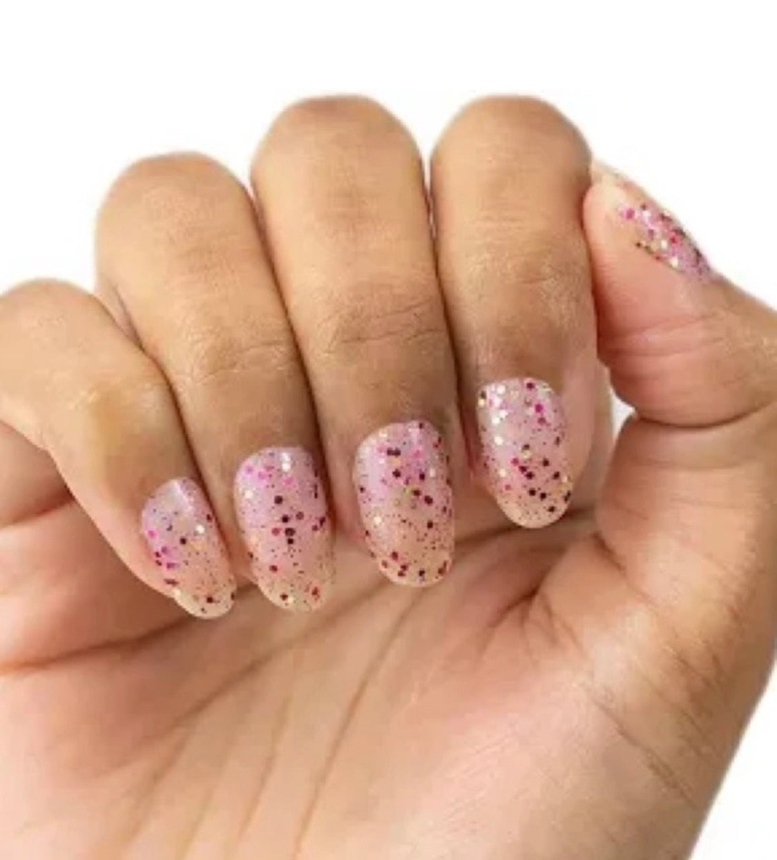 Pink Peppercorn • Color Street • Sparkling Pink and Holographic Glitter Overlay