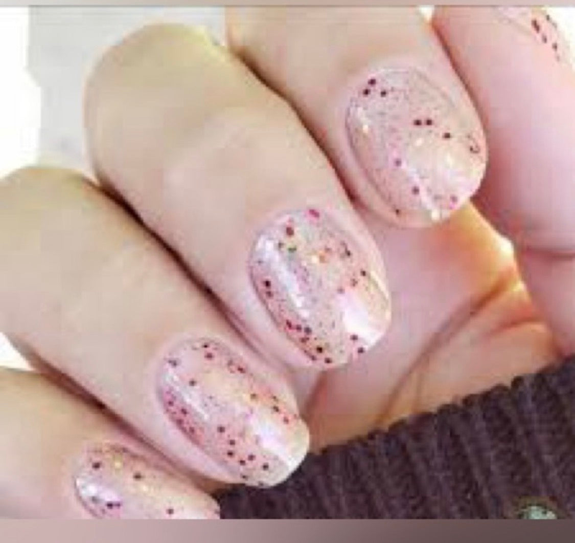 Pink Peppercorn • Color Street • Sparkling Pink and Holographic Glitter Overlay