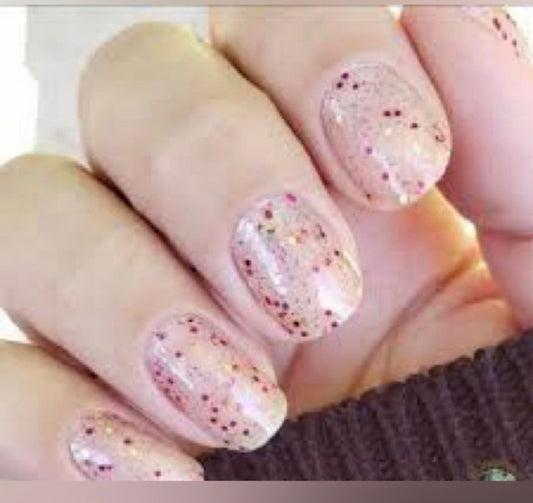 Pink Peppercorn • Color Street • Sparkling Pink and Holographic Glitter Overlay