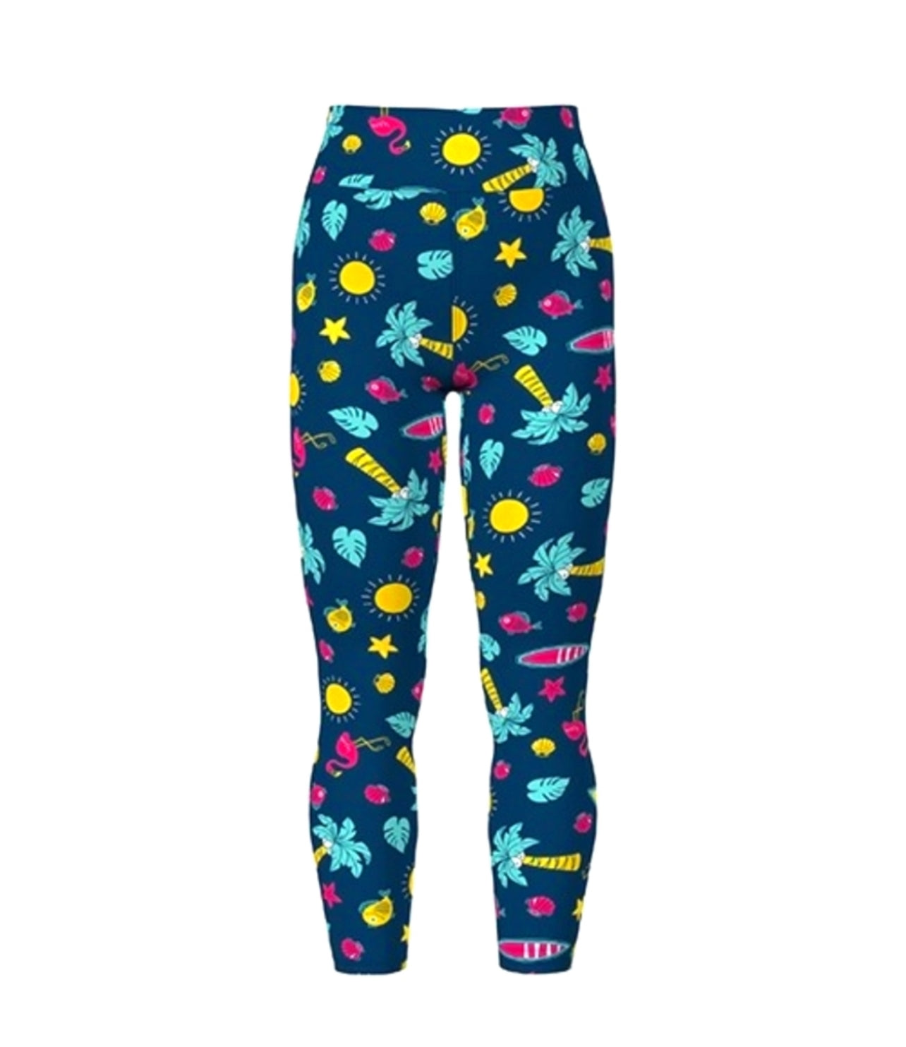 LuLaRoe Buttery Soft Leggings • Navy Multi Palm Beach
