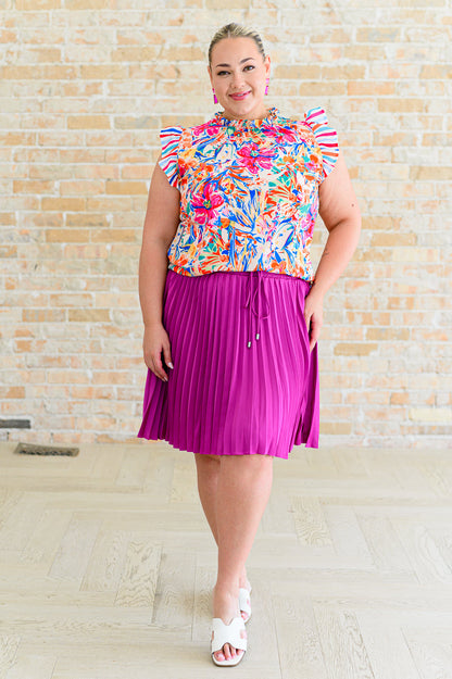 Jodifl • Just a Flirt Pleated Skirt in Magenta