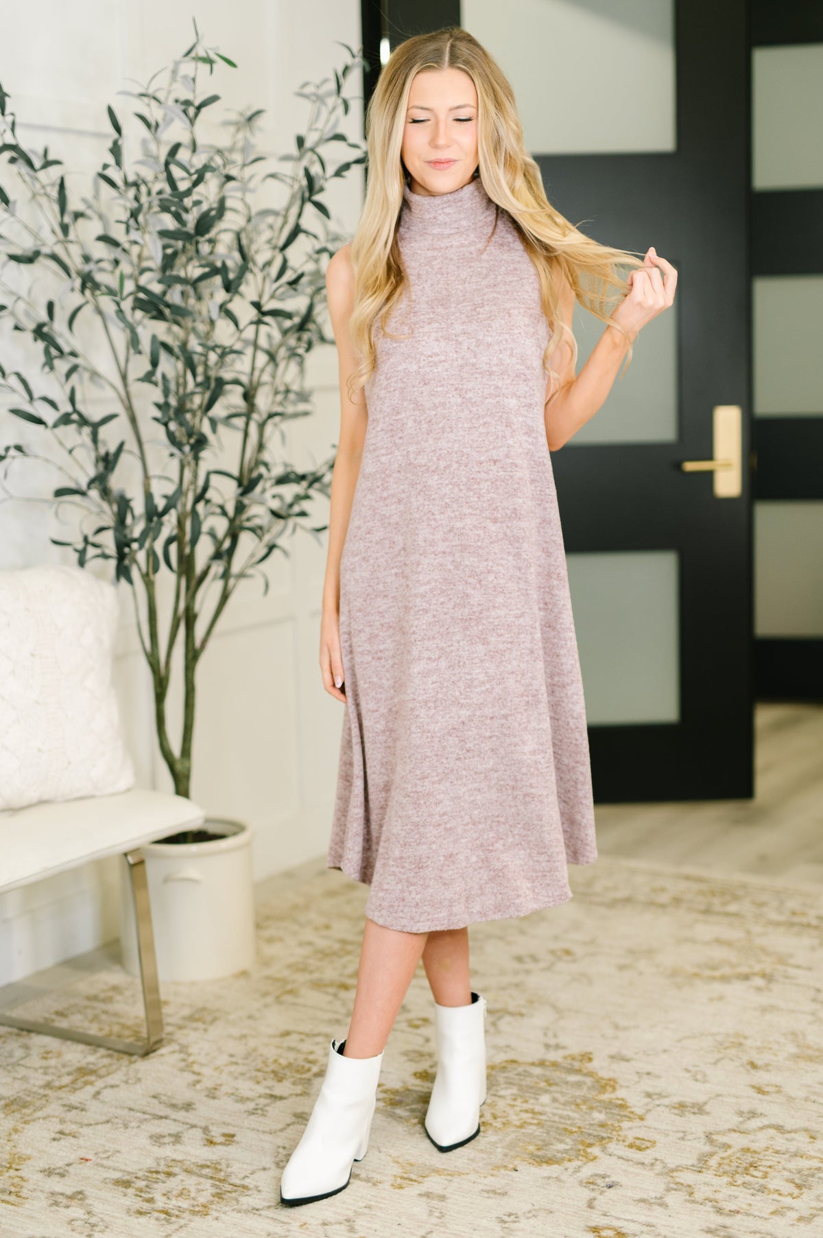Dear Scarlett • Glam Dress and Cardigan Set in Wine