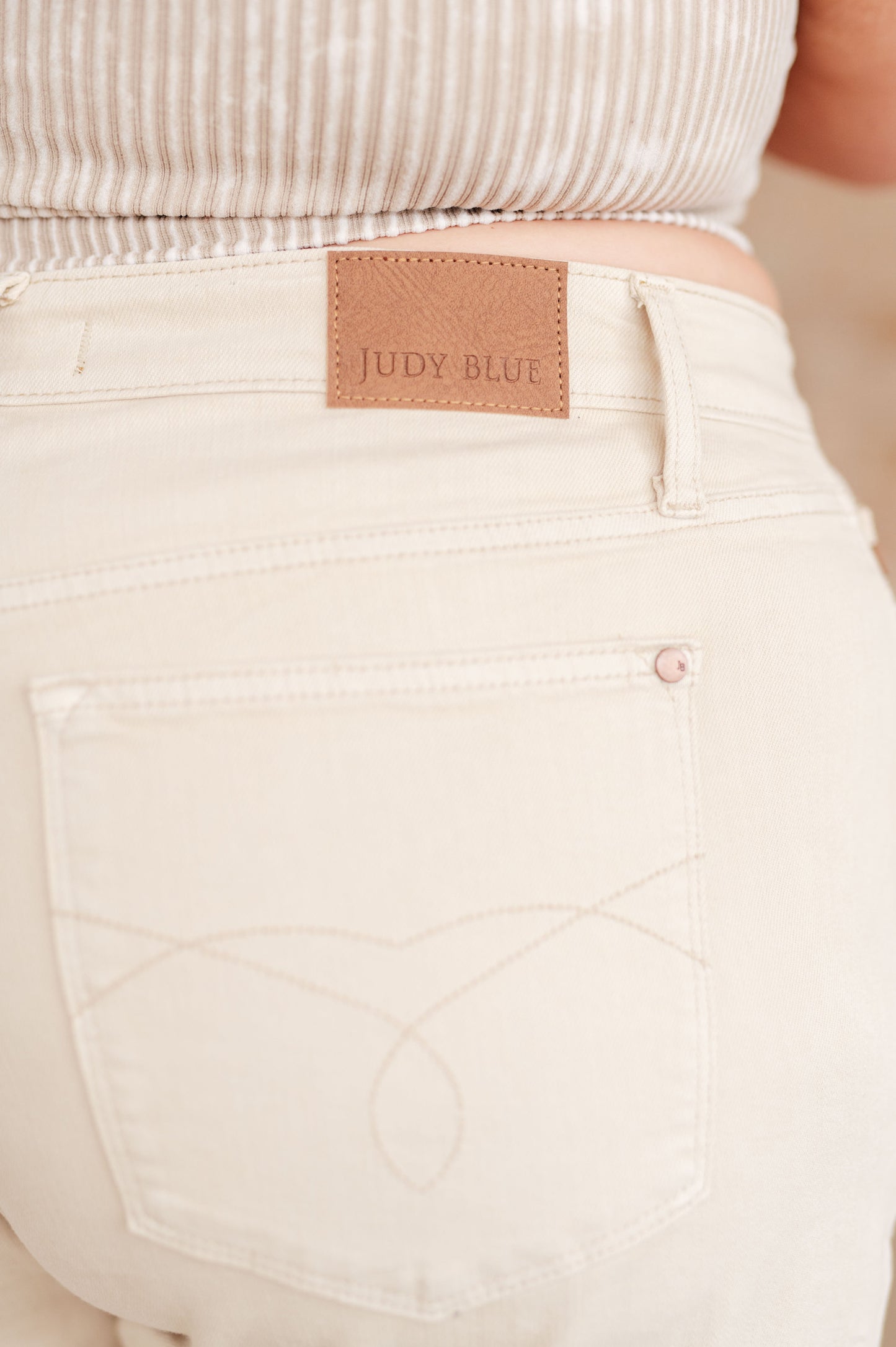 Judy Blue • Greta • High Rise Garment Dyed Shorts in Bone