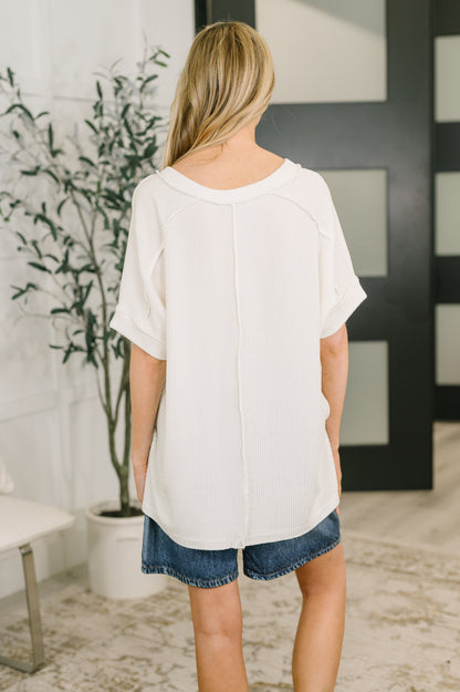 Zenana • Growing Restless V-Neck Tee in White