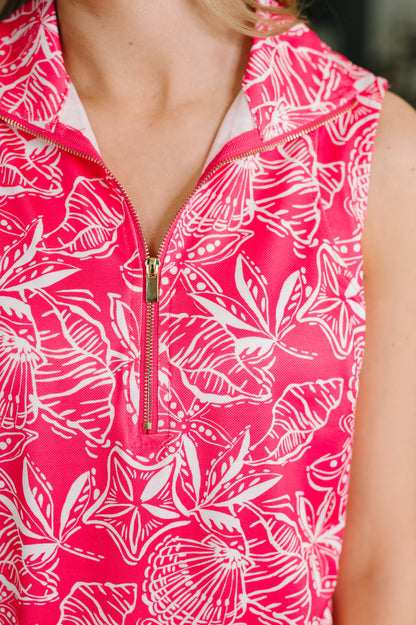 Dear Scarlett • Harbour Quarter Zip Dress in Coastal Pink