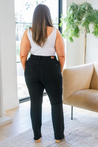 Judy Blue • Harriet High Rise Button Fly Bootcut Jeans in Black