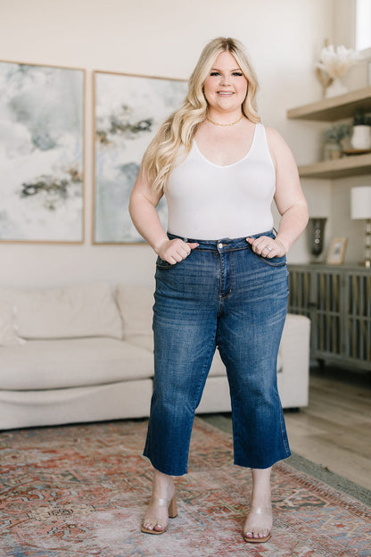 Judy Blue • Hayes High Rise Wide Leg Crop Jeans