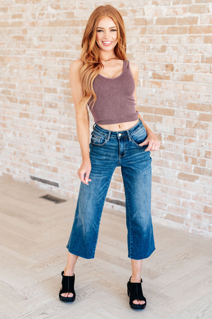 Judy Blue • Hayes High Rise Wide Leg Crop Jeans