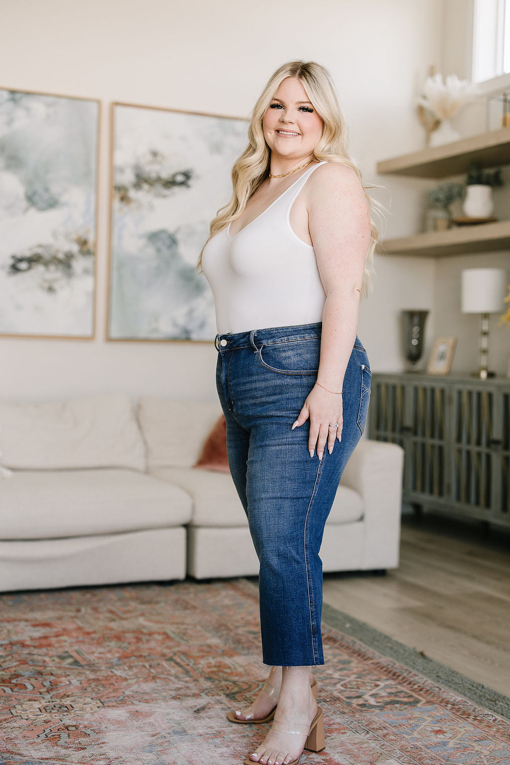 Judy Blue • Hayes High Rise Wide Leg Crop Jeans