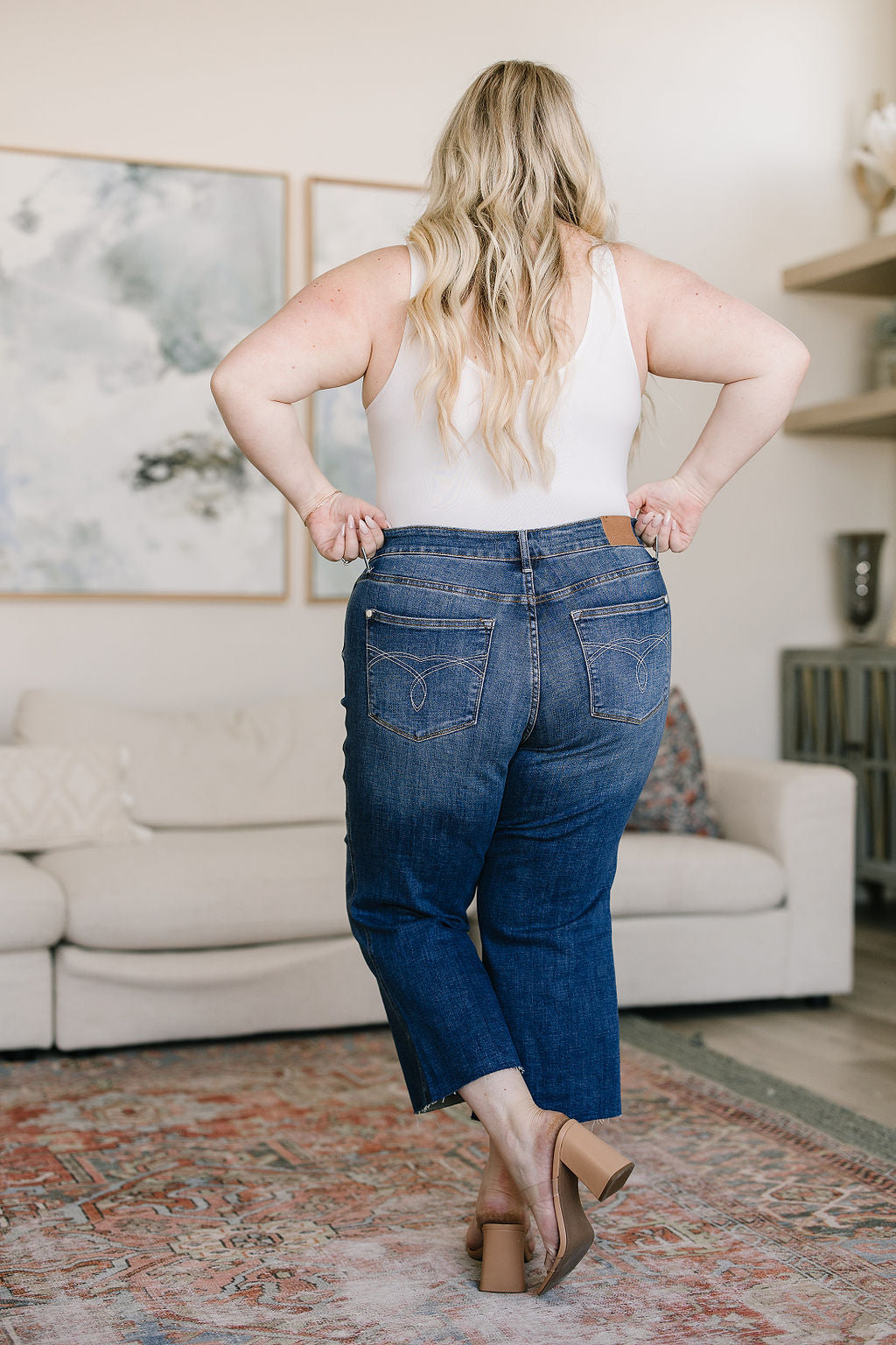Judy Blue • Hayes High Rise Wide Leg Crop Jeans