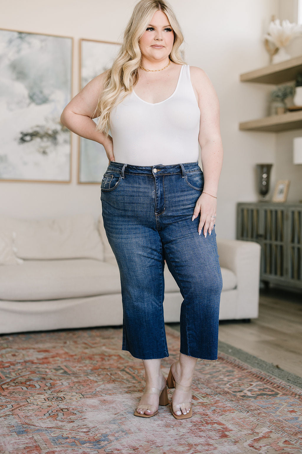 Judy Blue • Hayes High Rise Wide Leg Crop Jeans