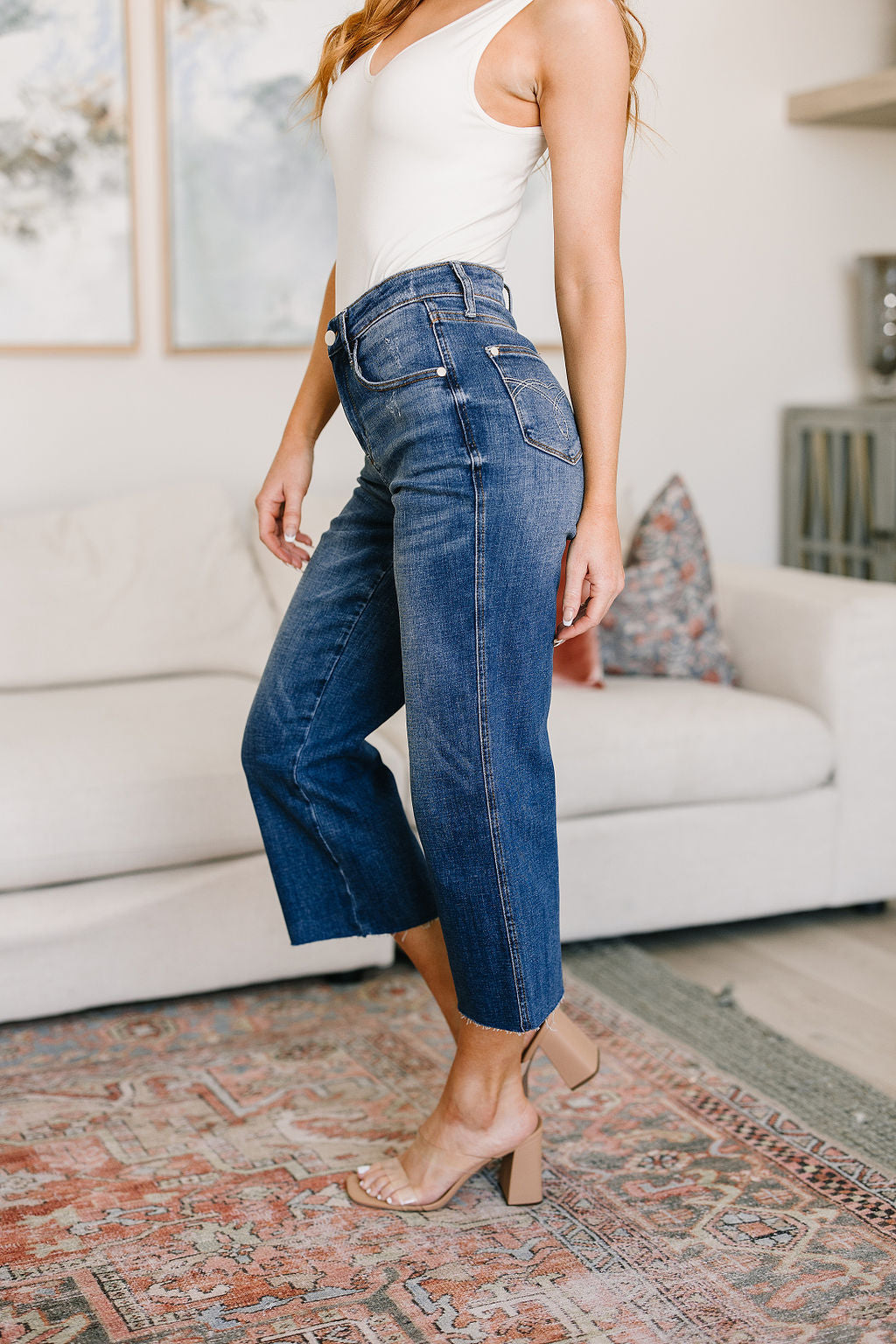 Judy Blue • Hayes High Rise Wide Leg Crop Jeans