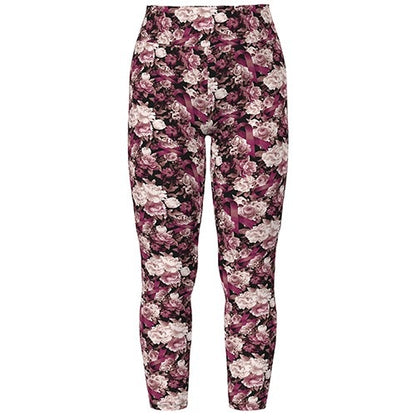 LuLaRoe Buttery Soft Leggings • Mauve Floral with Breast Cancer Awareness Ribbons