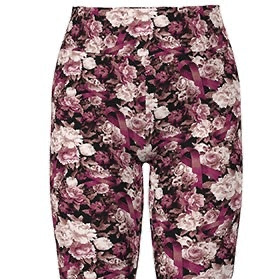 LuLaRoe Buttery Soft Leggings • Mauve Floral with Breast Cancer Awareness Ribbons