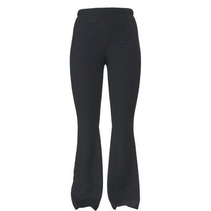 Kylie Pull on Flare Pants - Solid Black Stretch Corduroy