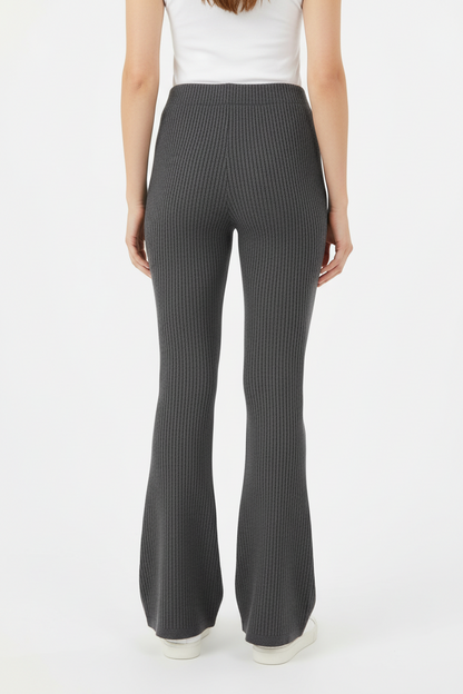 Kylie Pull on Flare Pants - Solid Pavement Charcoal Stretch Cord