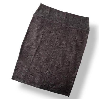 LuLaRoe Cassie Pencil Skirt • Vintage Rare Print • Embossed Rose Black Bronze
