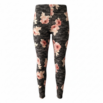 LuLaRoe Buttery Soft Leggings • Pink and Gray Floral