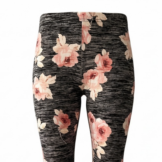 LuLaRoe Buttery Soft Leggings • Pink and Gray Floral