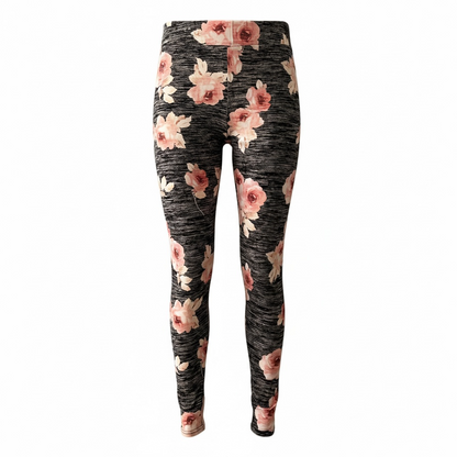 LuLaRoe Buttery Soft Leggings • Pink and Gray Floral
