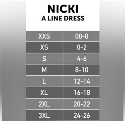 Nicki • A-Line • Sleeveless • Fit and Flare Dress • Black and White Daisy