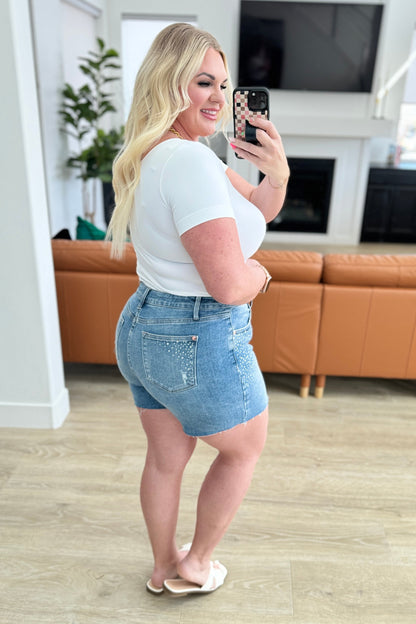 Judy Blue • Elle High Rise Rhinestone Cutoff Shorts