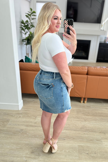 Judy Blue • Carol • High Rise Rigid Magic Denim Skirt