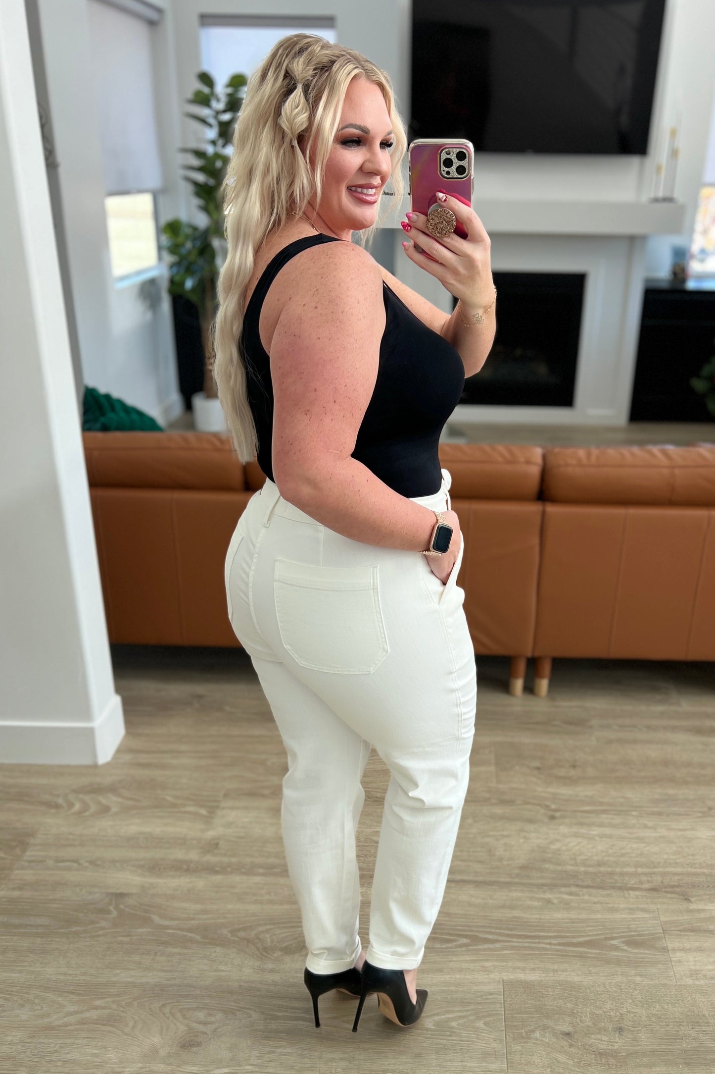 Judy Blue • Charlene High Rise Jogger in Ecru