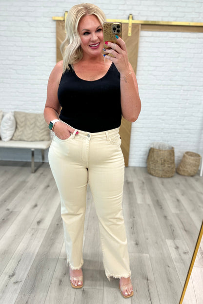 Judy Blue • Alice High Rise Over Dyed 90's Straight Jeans in Light Khaki