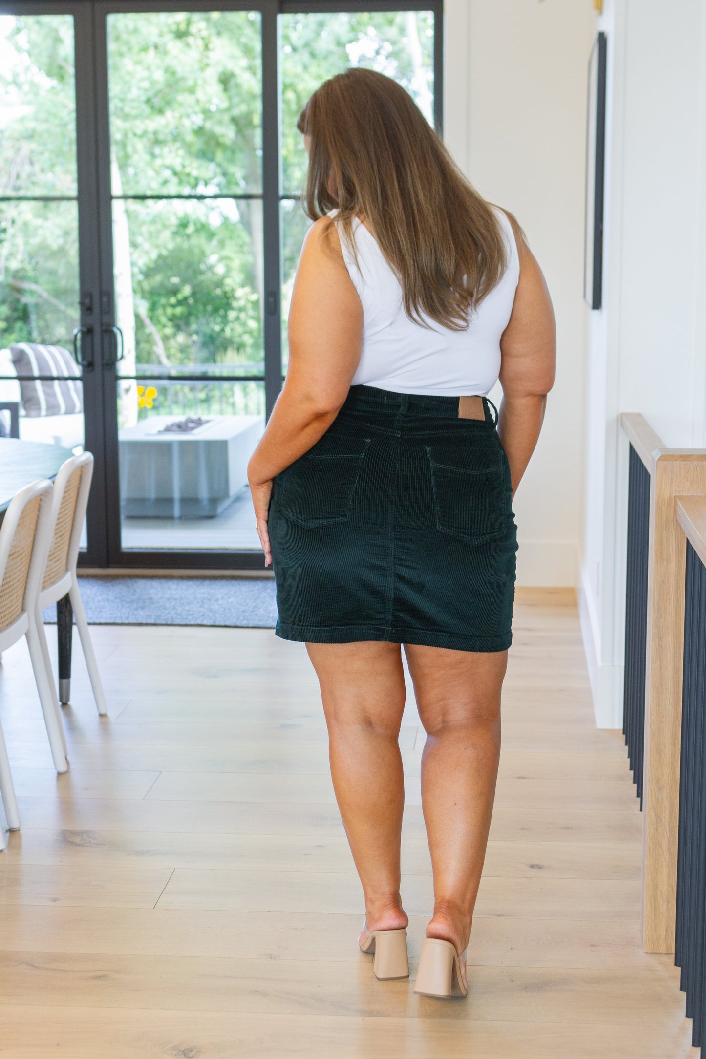 Judy Blue • Melinda Corduroy Patch Pocket Skirt in Emerald