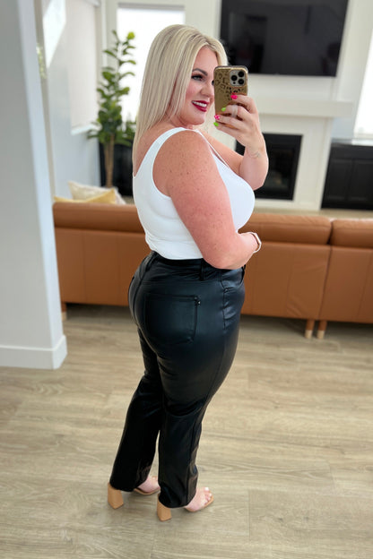 Judy Blue • Tanya Control Top Faux Leather Pants in Black
