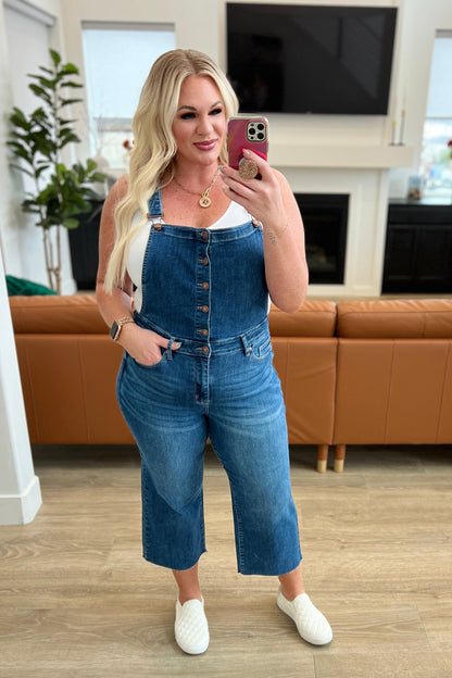 Judy Blue • Priscilla • High Rise Crop Wide Leg Denim Overalls