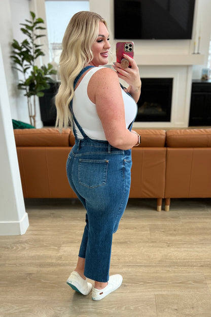 Judy Blue • Priscilla • High Rise Crop Wide Leg Denim Overalls