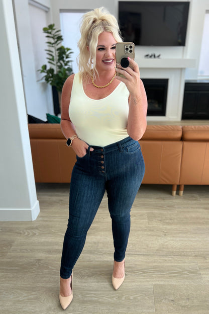 Judy Blue • Celecia High Waist Hand Sanded Resin Skinny Jeans
