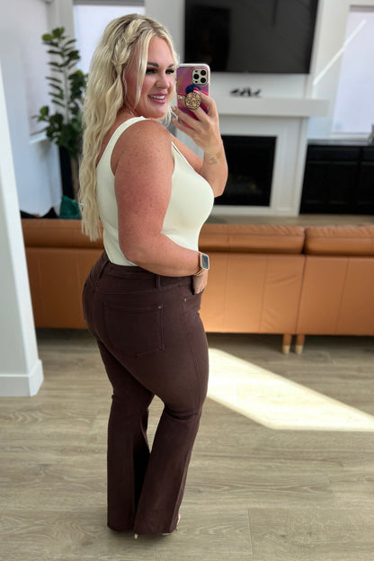 Judy Blue • Sienna High Rise Control Top Flare Jeans in Espresso
