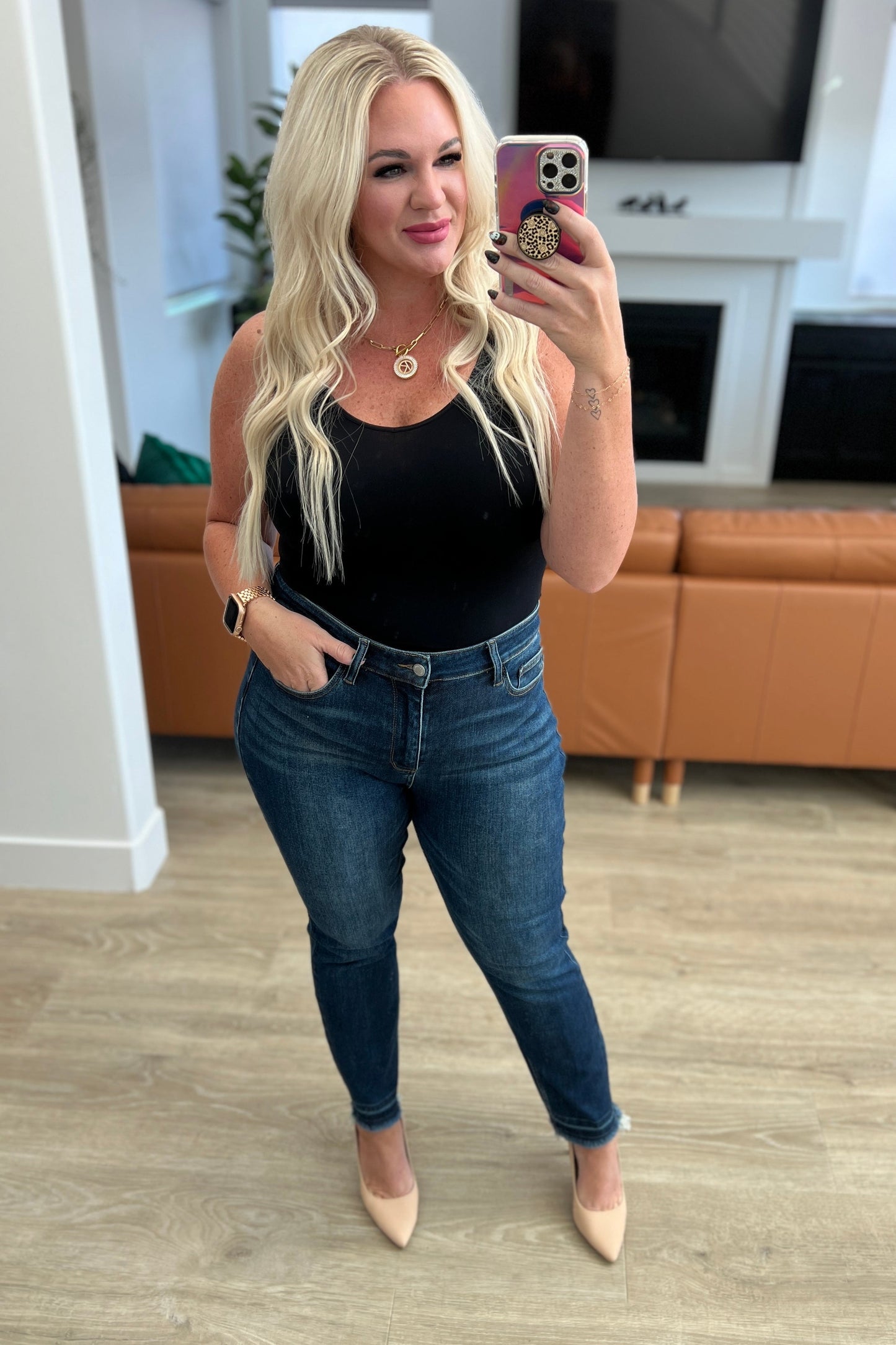 Judy Blue • Phillipa High Rise Release Hem Slim Jeans