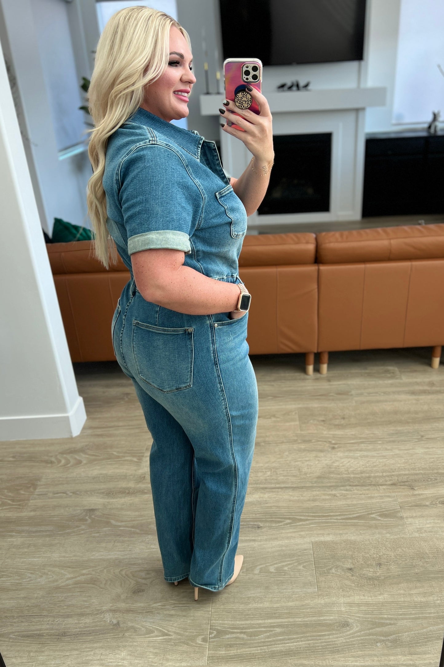 Judy Blue • Sylvia Short Sleeve Denim Jumpsuit