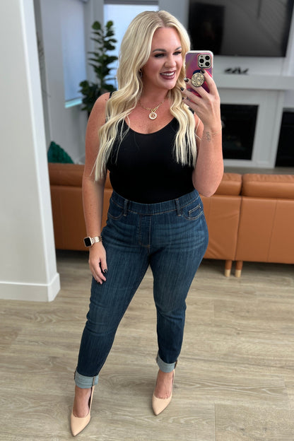 Judy Blue • Rowena High Rise Pull On Double Cuff Slim Jeans