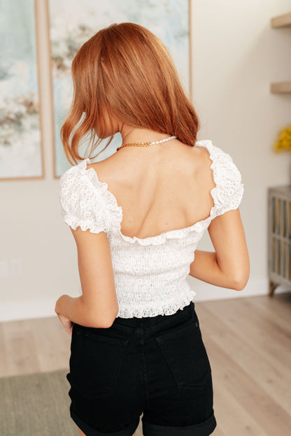 POL • In Fair Verona Button Up Crop in Off White