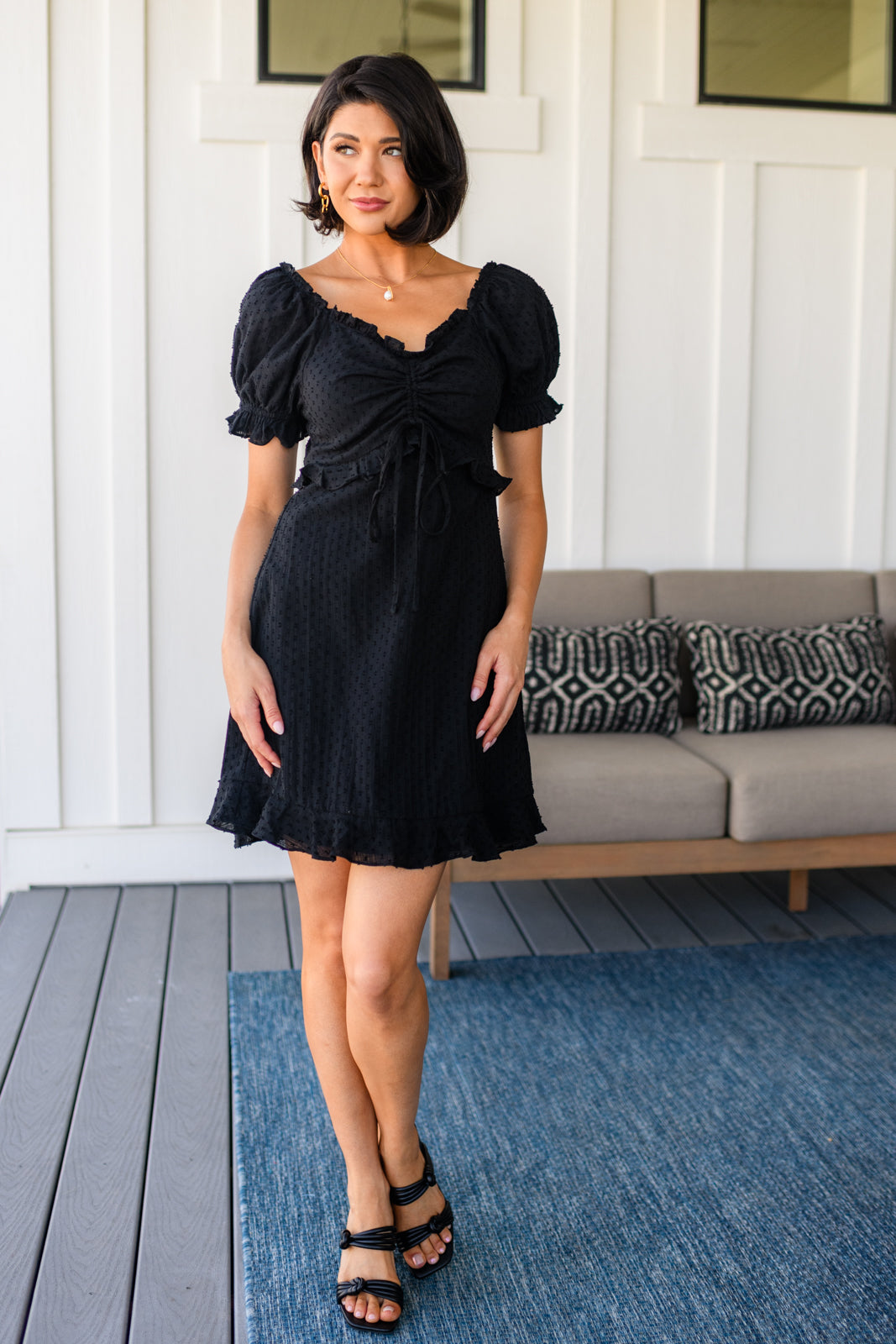 Andree By Unit • 100% Cotton • It's Cocktail Hour Ruffle Detail Dress