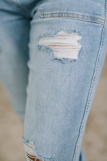Judy Blue • Aiden • High Rise Patch Pocket Distressed Boyfriend Jeans
