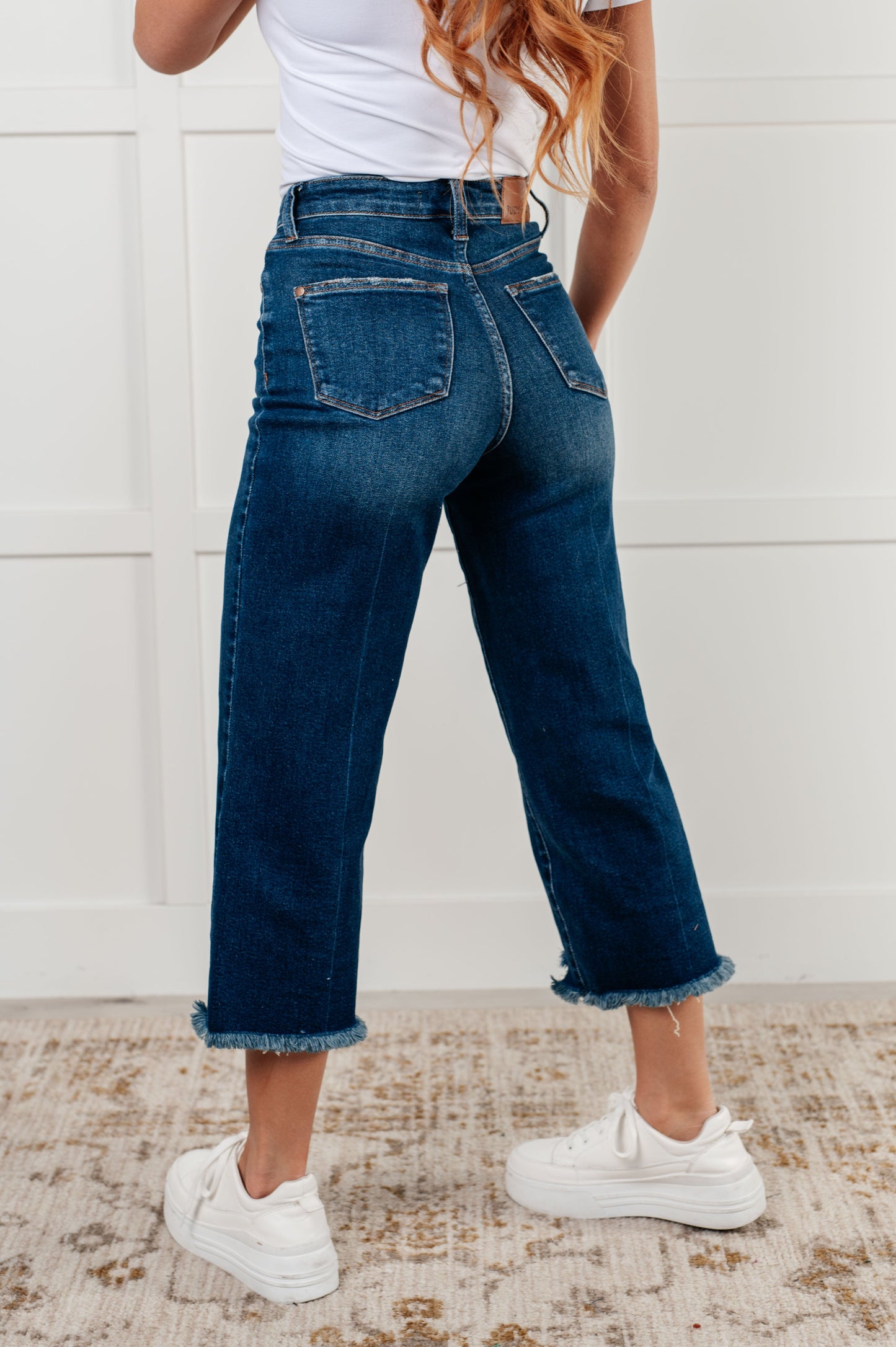 Judy Blue • Janice • High Rise Button Fly Wide Leg Crop Jeans