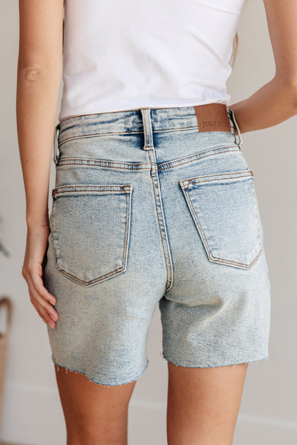 Judy Blue • Cindy • High Rise Mineral Wash Distressed Boyfriend Shorts