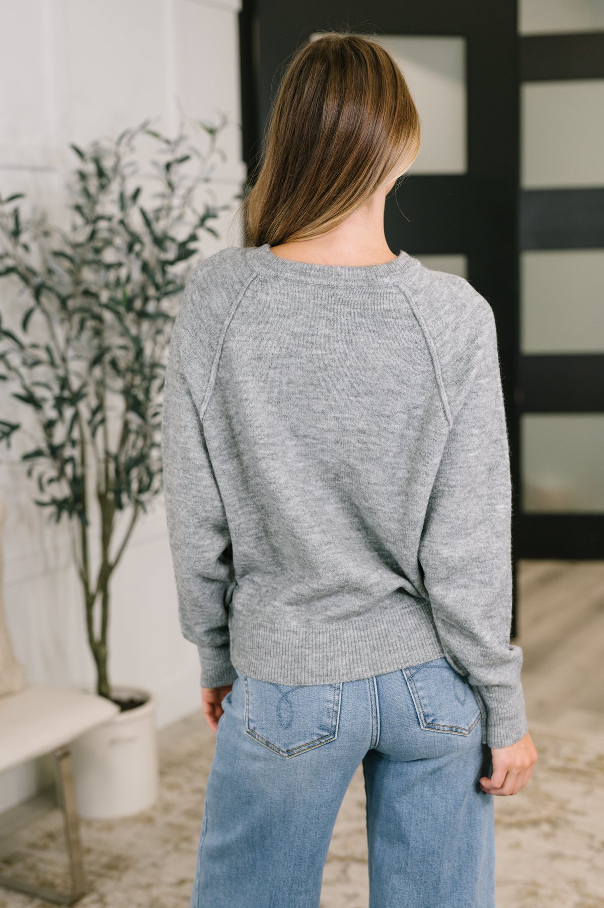 Zenana • Just For Me • Henley Brushed Pullover in Grey