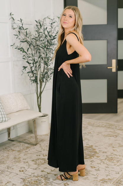 Zenana • Just Getting Started Spaghetti Strap Maxi Dress in Black