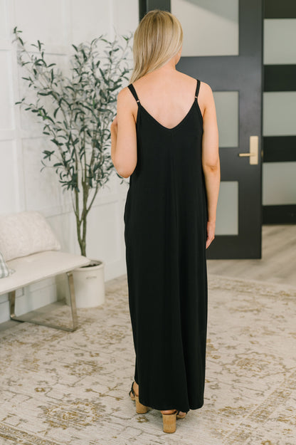 Zenana • Just Getting Started Spaghetti Strap Maxi Dress in Black