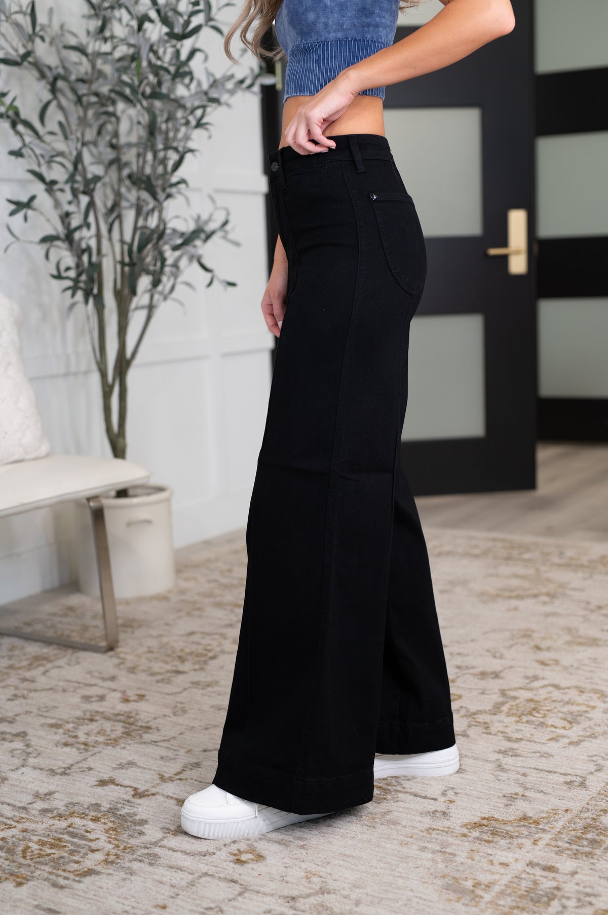 Judy Blue • Penelope High Waist Palazzo Jean in Black