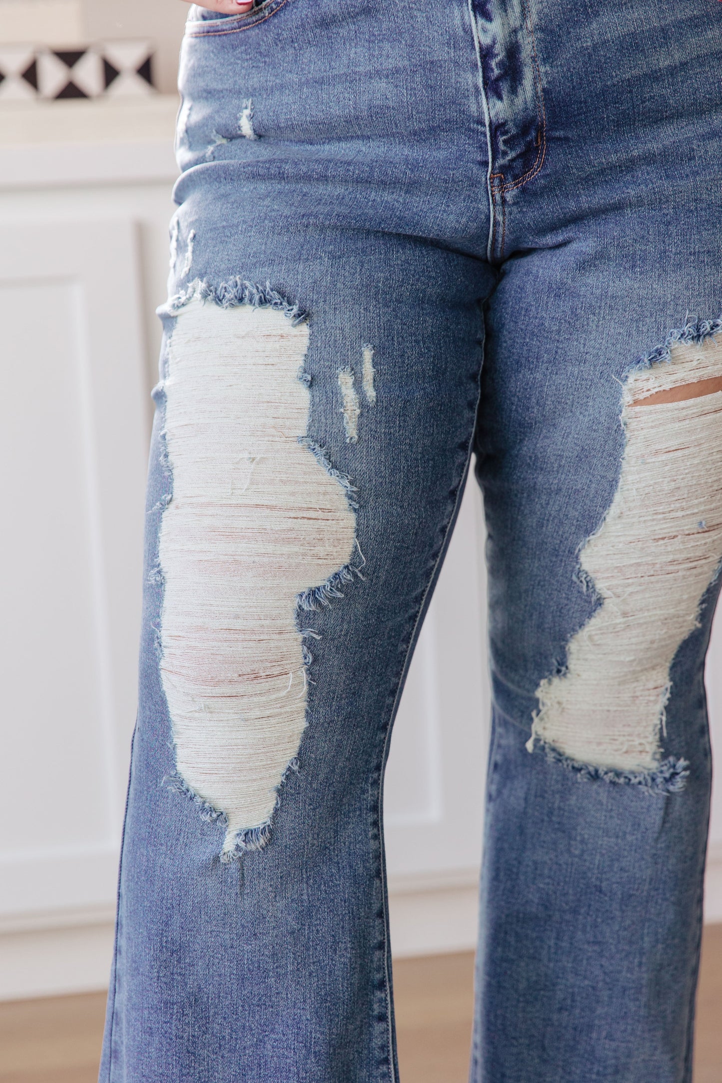 Judy Blue • Kiana High Rise Heavy Destroy Flare